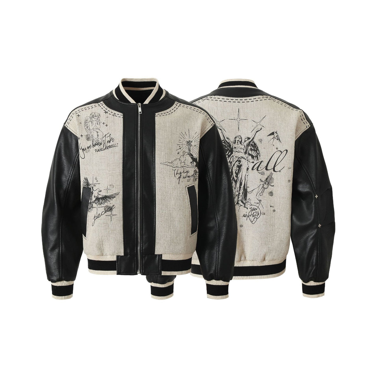 99-1 Dark Printed Baseball Jacket