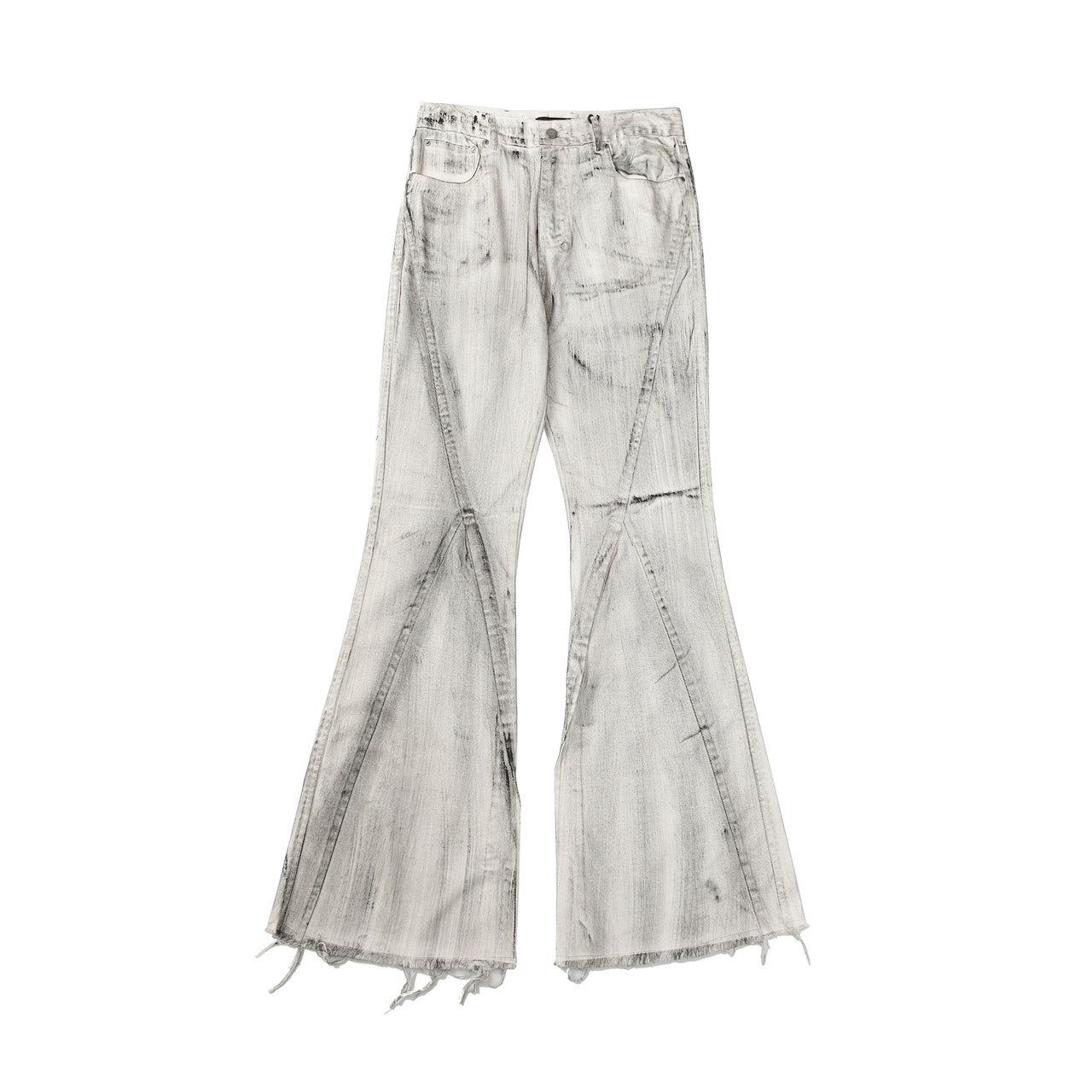 99-1 Washed Distressed Flared Jeans