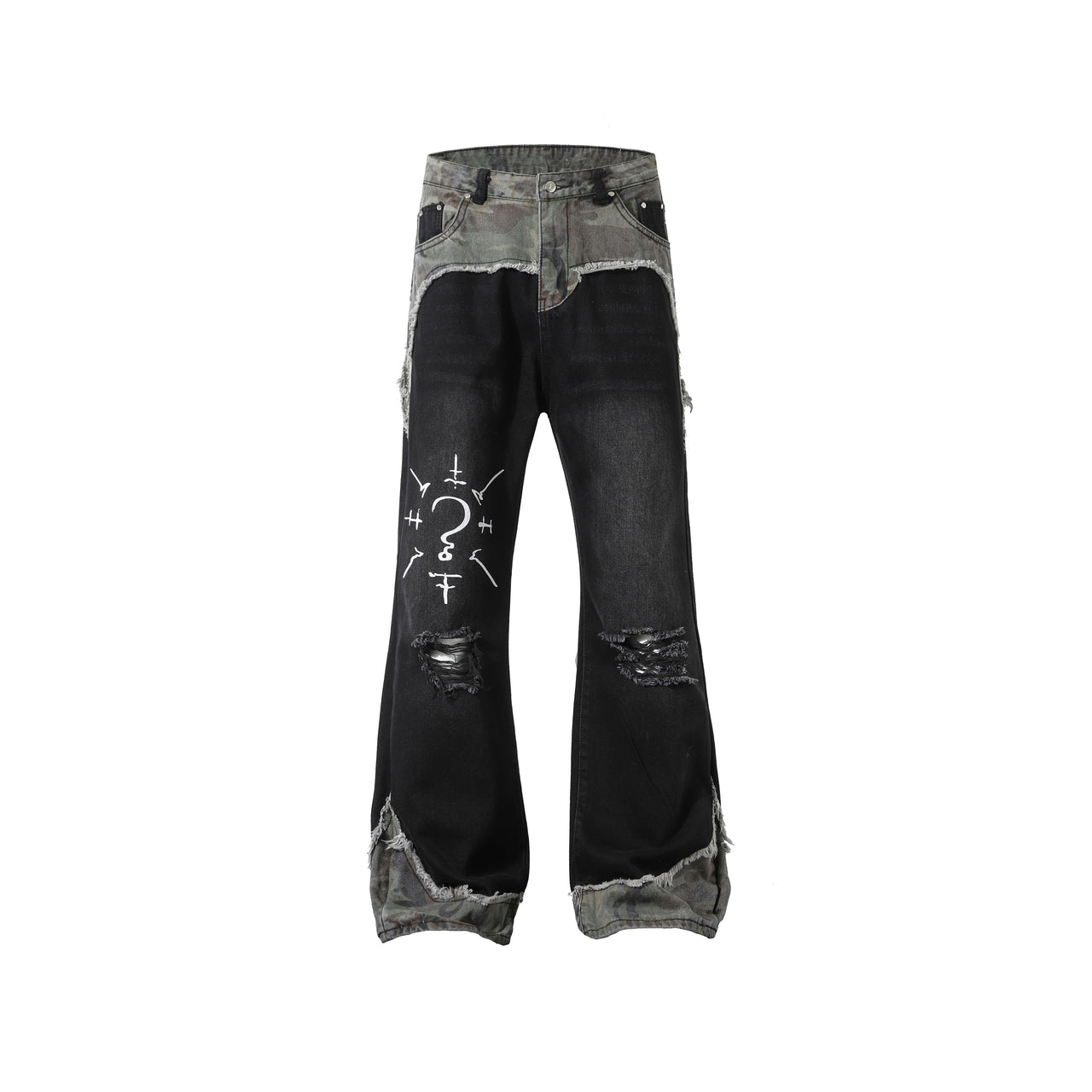 99-1 Camouflage Patchwork Jeans