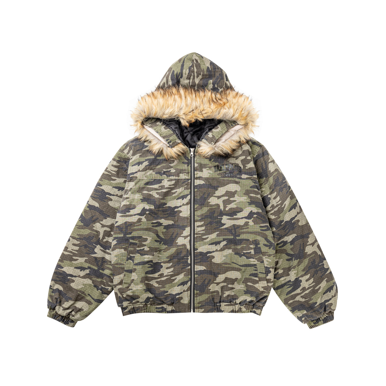 99-1 Faux Fur Trimmed Camouflage Padded Jacket