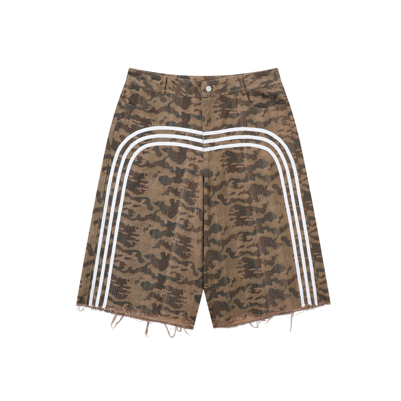 99-1 Distressed Stripes Jorts