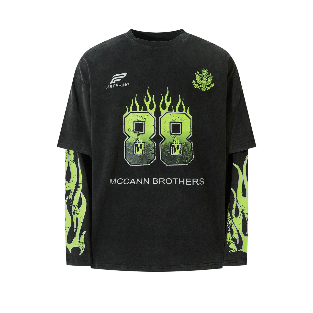 99-1 Layered Look Flame Long Sleeve