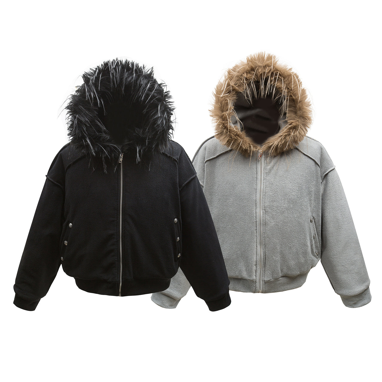 99-1 Faux Fur-Trimmed Sherpa Padded Jacket