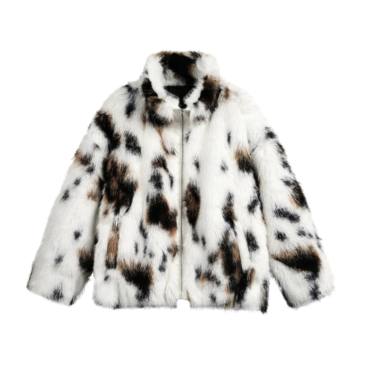 99-1 Faux Rabbit Fur Polka Dot Padded Jacket