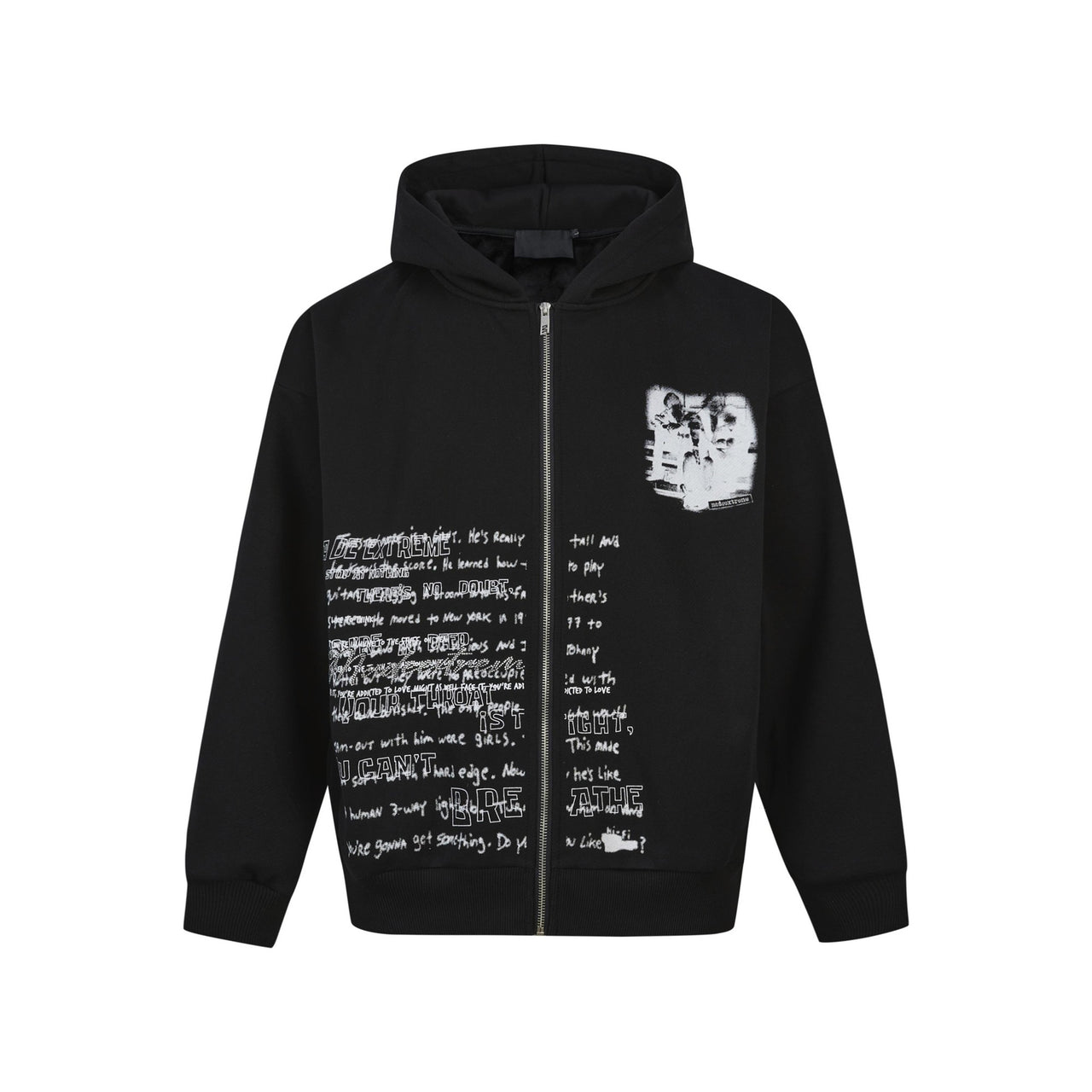 99-1 Graphic Printed Zip-Up Hoodie