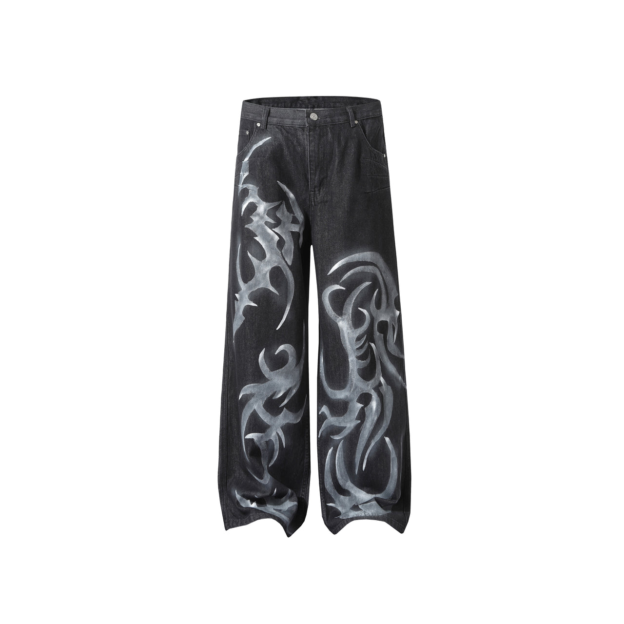 99-1 Totem Print Distressed Jeans